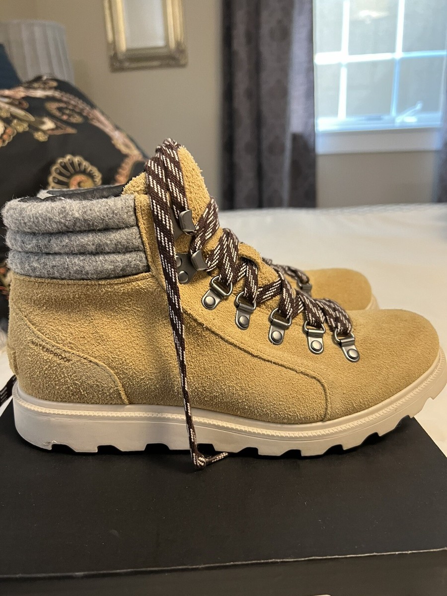 Sorel Ainsley Conquest Waterproof Leather Ankle Boots in Curry