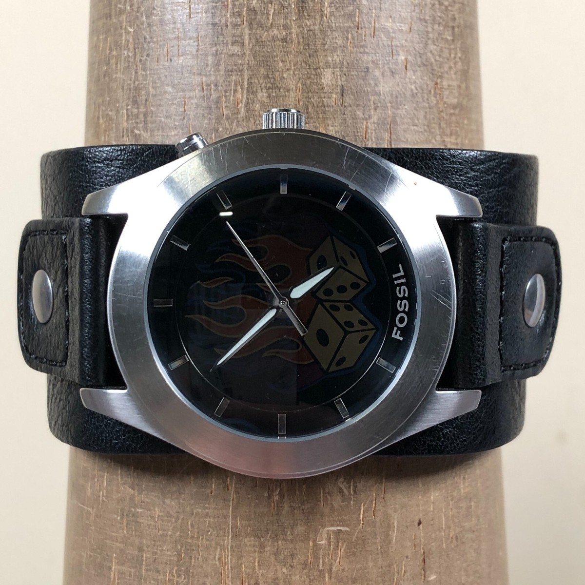 Fossil Big Tic Men JR-8282 Burning Dice Animated Cuff