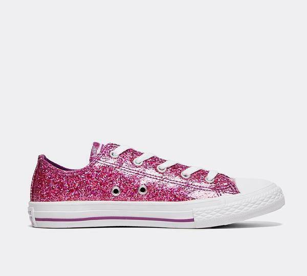 Zapatos Converse CTAS OX 662344C para niñas/mujeres/junior brillo violeta Reino Unido 10-5,5