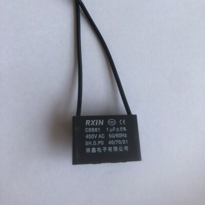 450V 1UF CBB61 Ceiling Fan Motor Running Capacitor 2 Wire 50/60 Hz