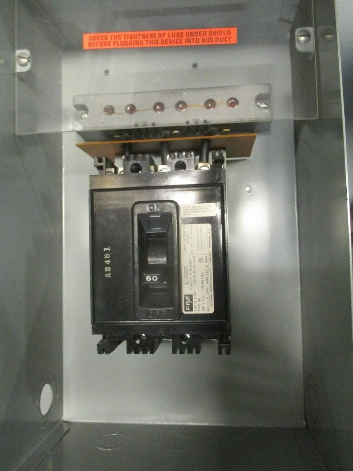 FPE PBEFG100, 60 AMP 240 VOLTIOS 3 CABLES DISYUNTOR Enchufe Bus Foto 3 de 4