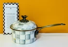 MacKenzie-Childs  89249-540 Sterling Check 1 Qt. Saucepan, Hand Painted. New!