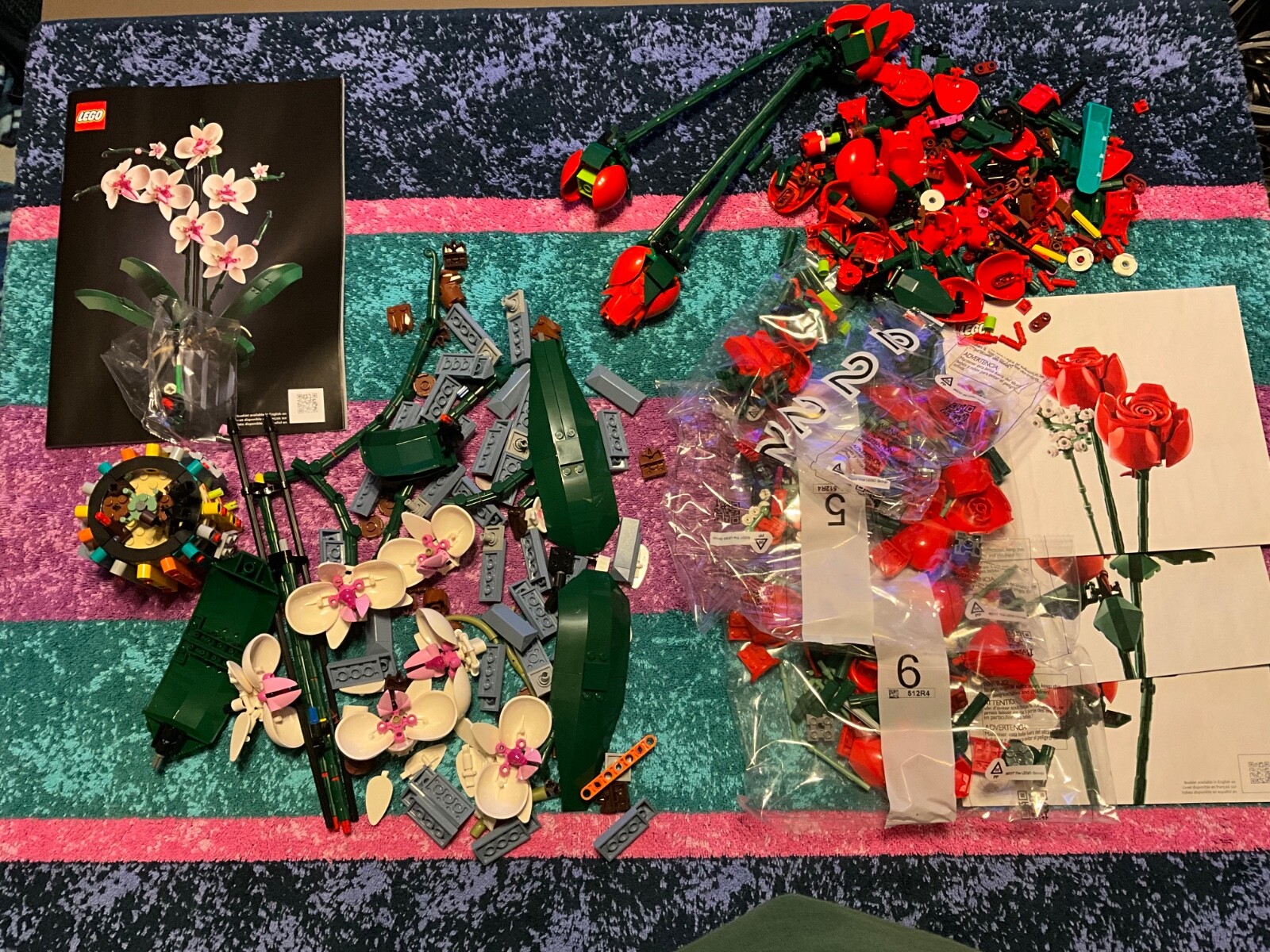 LEGO Flower Sets Orchid 10311 and Bouquet of Roses 10328 Bundle  