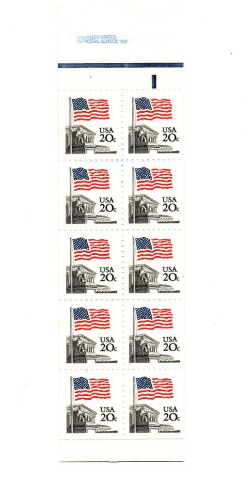 US Stamps #1895 20 cent Flag over Supreme Court Booklet (BK128) of