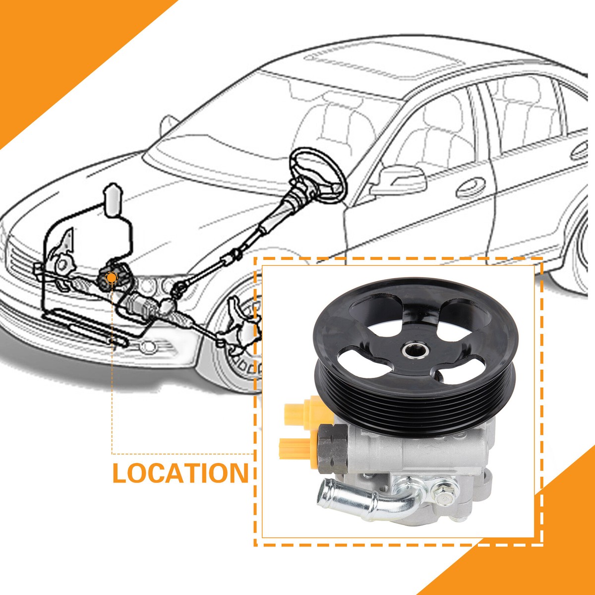 Power Steering Pump w/ Pulley for Toyota RAV4 2001-2005 2.0L