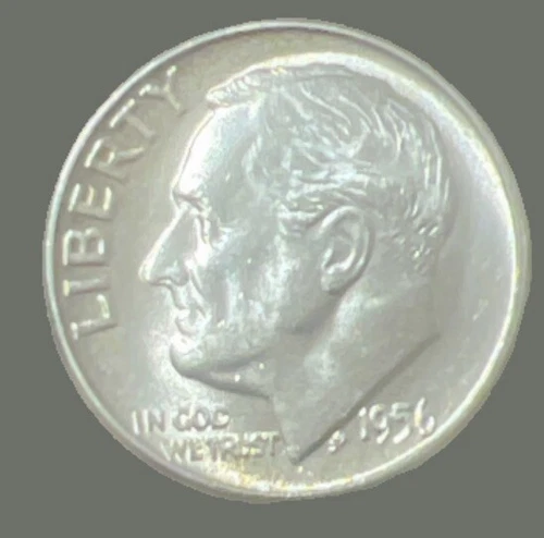 1956 Roosevelt BU 90% Silver Dime Actual Coin