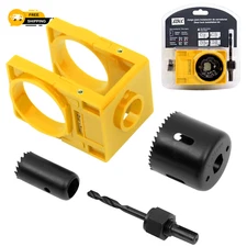 Door Lock Installation Kit - Deadbolt & Door Knob Hole Saw Kit - Yellow