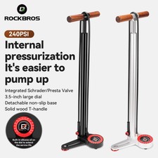 ROCKBROS Bike Floor Pump w/Gauge 240PSI Air Pump Inflator Fits Schrader Presta