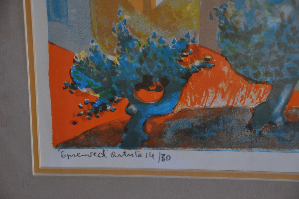 GEORGES LAMBERT - LITOGRAFÍA VINTAGE PUEBLO FRANCÉS ARTISTA PRUEBA LÁPIZ FIRMADO Foto 3 de 4