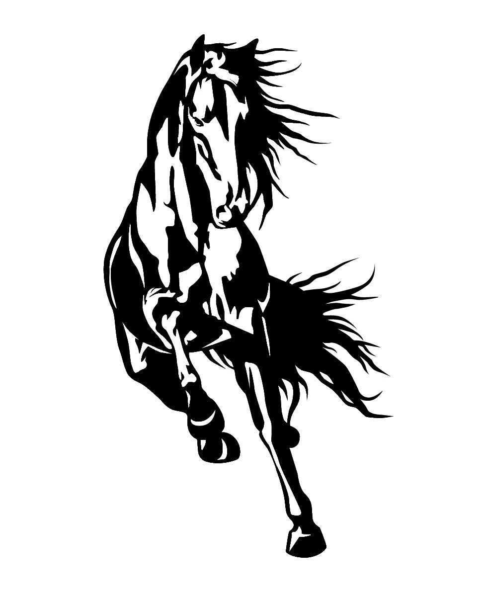 Caballos de Baño Negro Calcomanías decorativas y vinilo arte