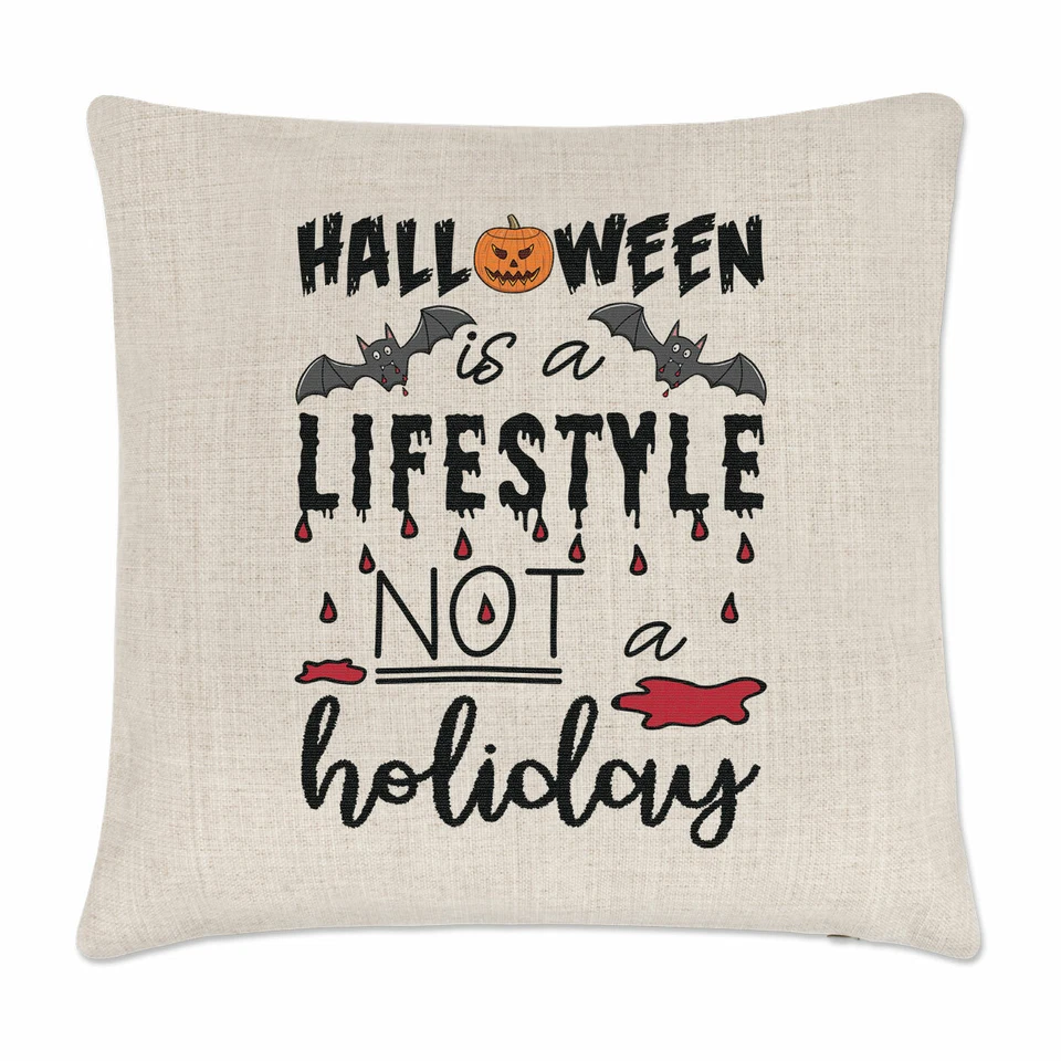 Housse De Coussin Halloween, Style Moderne, Fantôme Citrouille, Carré 40cm - Photo 1/1