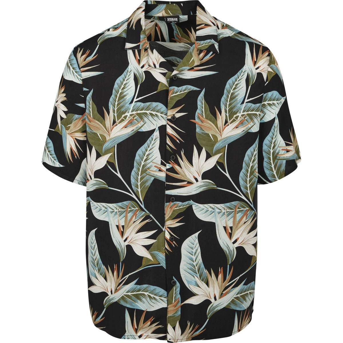 Urban Classics Blossoms Resort Shirt Short Sleeve Holiday Flower Viscose