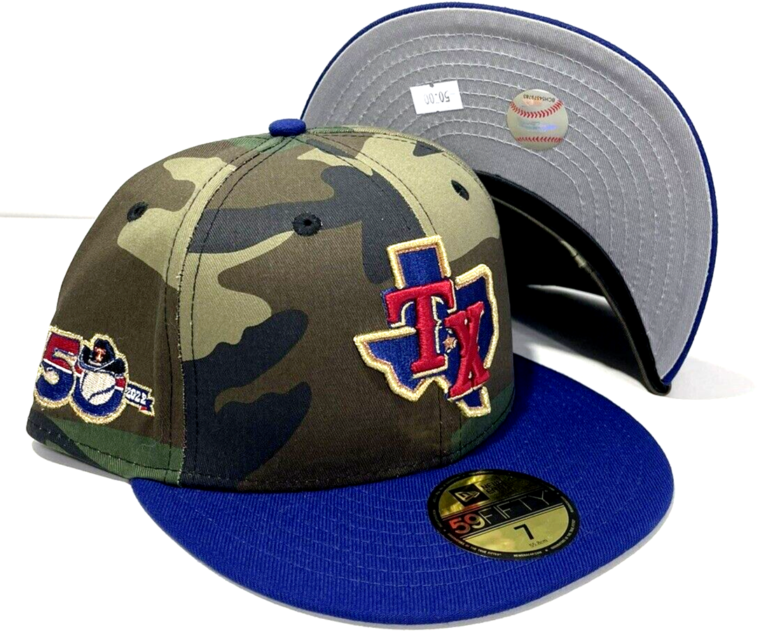 Texas Rangers Fitted Hat Size 7 Camouflage New Era 50 Patch  display picture 3