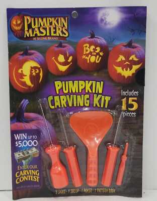 Pumpkin Masters Pumpkin Carving Kit, 15 Pieces, 10 Patterns