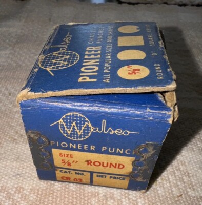 Old WALSCO PIONEER 5/8'' DIAMETER ROUND RADIO CHASSIS PUNCH BOX ONLY NO PUNCH!