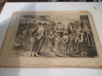 11/17/1866 HARPER'S WEEKLY FULL  PAGE,STREET MUSIC, THE ORGAN GRINDER, MONKEY