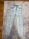 Wild Fable High Rise Mom Jeans Womens Size 0 Light Wash Distressed — photo 1