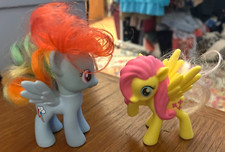 2 My Little Pony HASBRO Fluttershy Tail Hair AND Rainbow Dash hair mane and tail