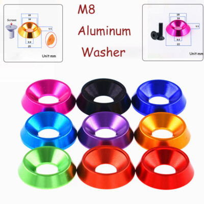 #ad M8 Countersunk Round Head Aluminum Washer Outer Dia 22 25mm Washer For Screws AU $21.29