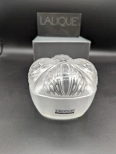Lalique Crystal France Mirabel Lidded Powder Box With Lalique Box-Signed