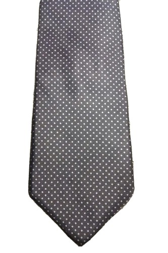 Seidenkrawatte schmal Vintage Oleg Cassini von Burma schokobraun silber Punkte - Bild 2 von 5
