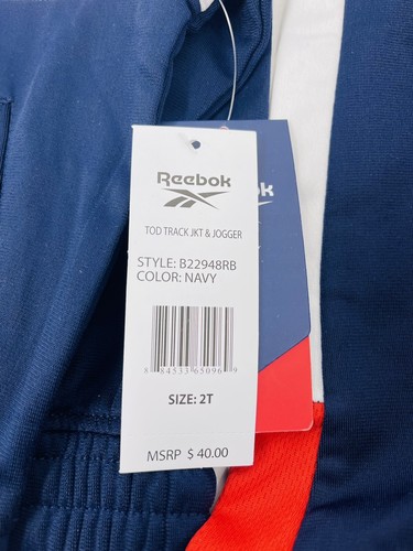 Reebok Kids Tod Track Jkt & Jogger con fasce per testa e braccia taglia 2T COLORE Navy - Foto 9 di 10