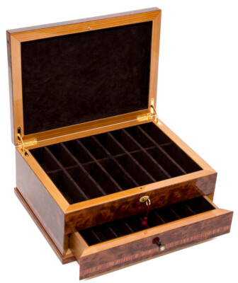 Napoli Chess Storage Box Holds 32 Chessmen Organizer With Lock And Key