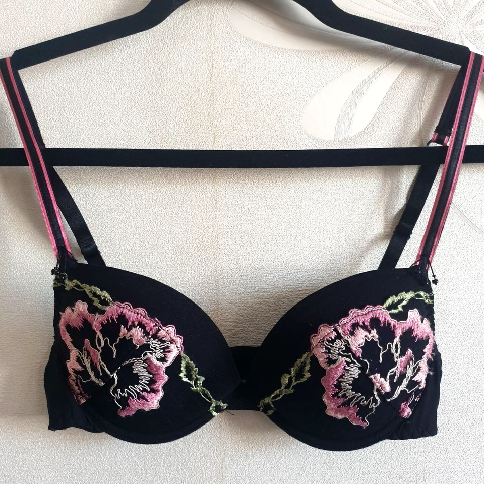 Aubade Balconette bra, made in France, size 34 B black embroidered - Image 3 of 4