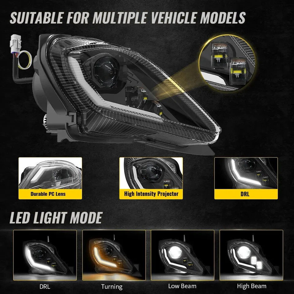 Für YAMAHA RAPTOR YFZ 450 700R YFM 250 350 700 2006-2024 LED-Scheinwerfer Hi/Lo - Bild 3 von 4