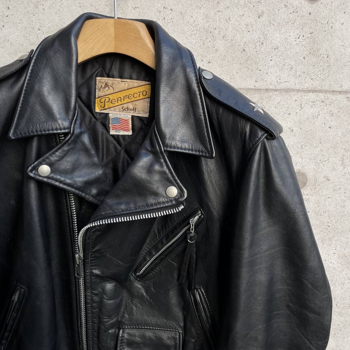 Vintage 1970s Schott Perfecto One Star 613 Leather Double Riders 