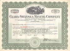 Clara Swansea Bergbau Compagny 1929 100 Shares Montana (6911)