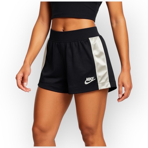 EUC Nike Black Mesh Shorts with White Side Panels – Girls’ Size L (12–14)