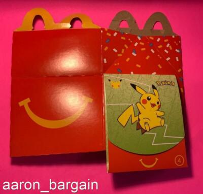 4 Pokemon Card Sealed Pack 4 Packet With Mcdonalds Happy Meal Box Pikachu Foil Ebay