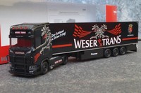 "Herpa - Scania CS20 Hd KüHlkoffer-Sattelzug \"Weser-Trans Bremen Neu + Ovp 1:87"