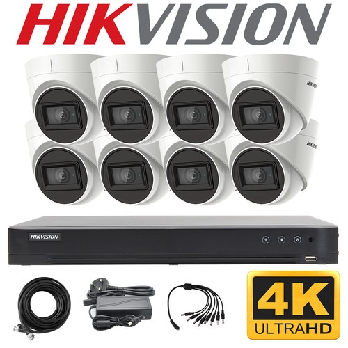 Sistema de CCTV Hikvision 8MP 4K UHD torreta cámara 8 canales DVR HÁGALO USTED MISMO Kit DS-2CE78U1T-IT3F - Imagen 1 de 8