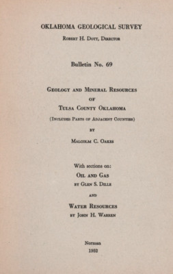 Geology and Mineral Resources of Tulsa County Oklahoma by Malcolm C. Oakes