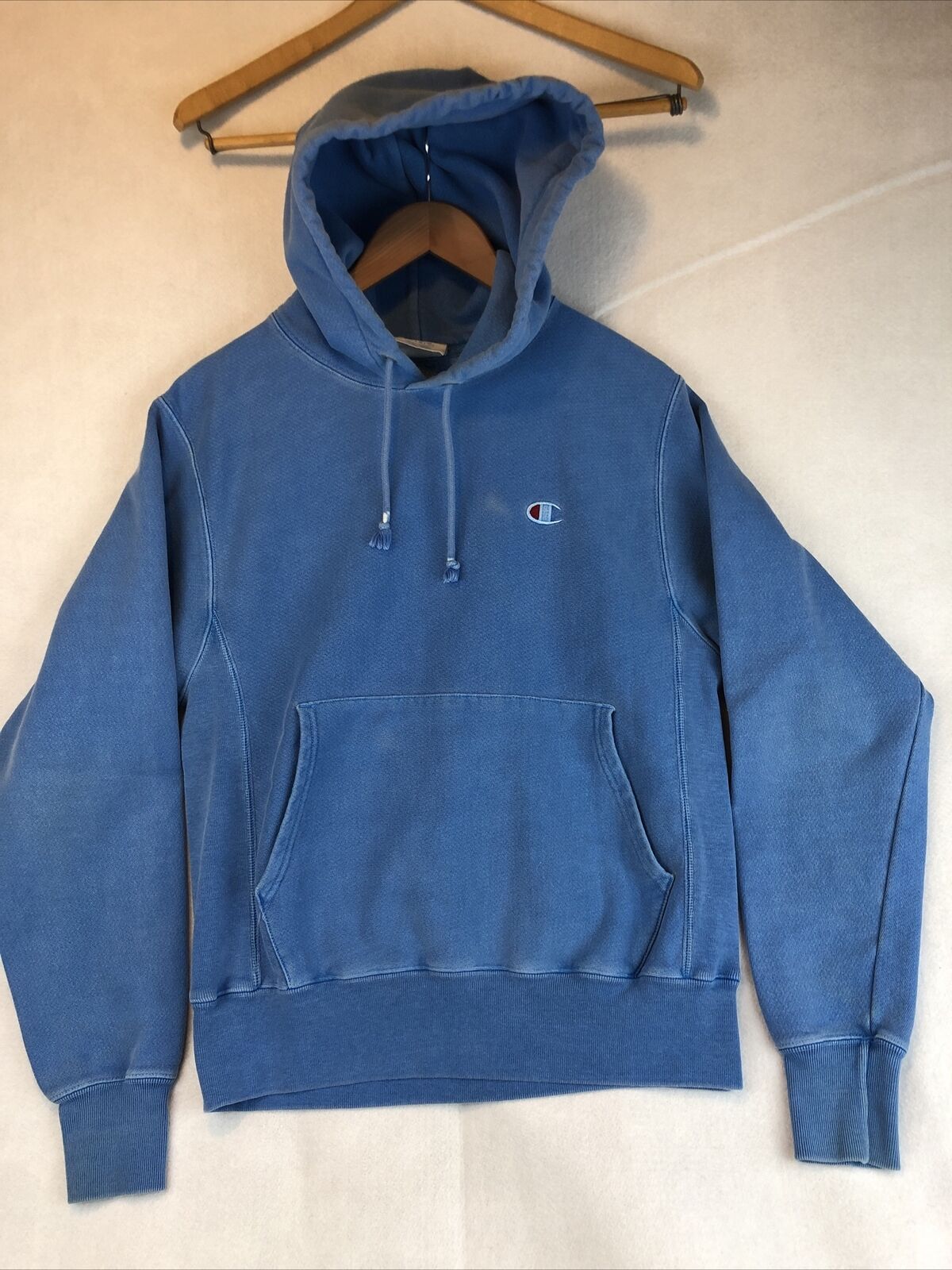 Champion Hoodie Sweatshirt Size Small Light Blue |