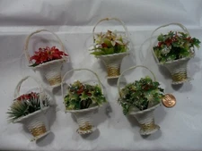 Vintage Doll House or Party Favors Holiday Baskets - 3 1/2" Tall