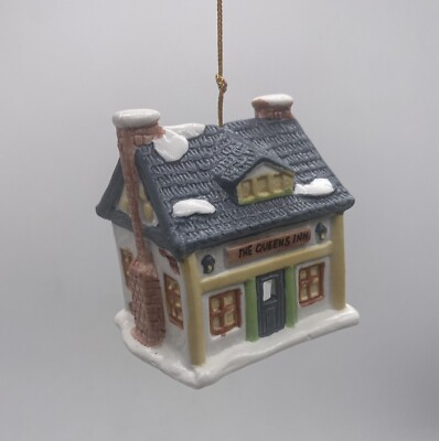 Ceramic Queens Inn Bell Christmas Tree Ornament