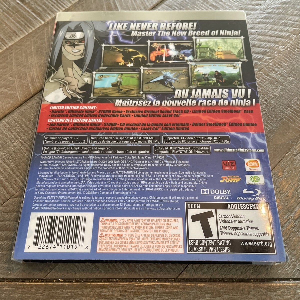 Jeu Naruto Ultimate Ninja Storm 1 Steelbook Avec OST - Playstation 3 PS3 Version FR - Bon état