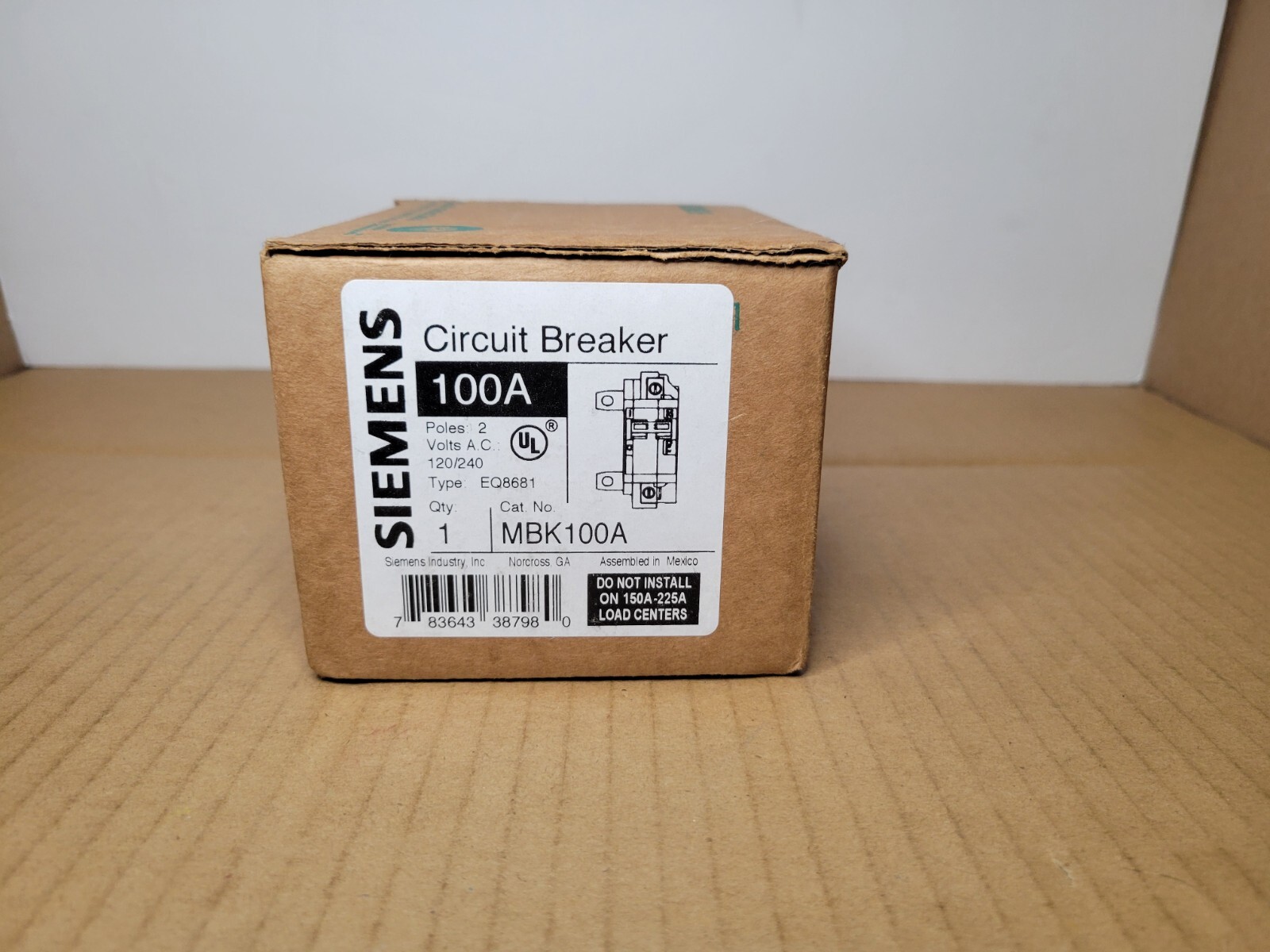 Siemens MBK100A 100A Main Breaker Conversion Kit Black Type EQ8681 - NEW!