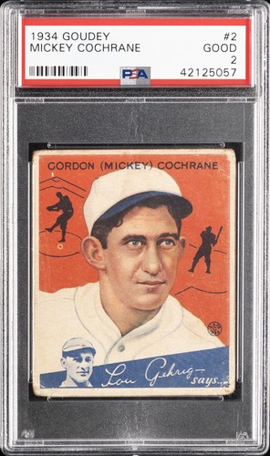 Mickey Cochrane #2 1934 Goudey card