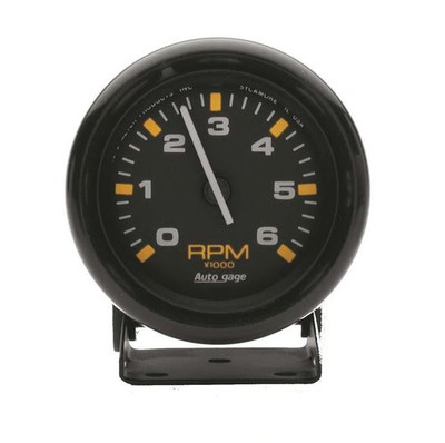 Autometer 2306 Auto Gage Tachometer, 2 3/4'', 6K Rpm, Pedestal, Black Dial Black