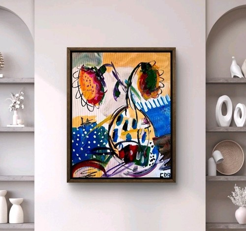 CORBELLIC ABSTRACT SUNFLOWER 16X20 LARGE SIGNED CANVAS GALLERY LIVING ROOM ART