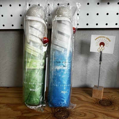 Tabi suru Kissa × Wpc. Cream Soda Folding Vinyl Umbrella Green & Blue