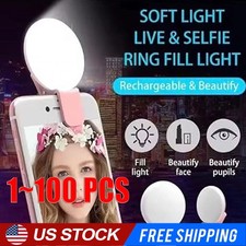 Portable Selfie LED Light Round Fill Camera Flash For Mobile Phone Universal lot