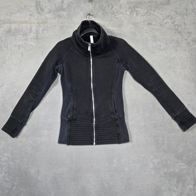 Lululemon Radiant II Jacket Womens 4 Black Full Zip distressed *FLAW*