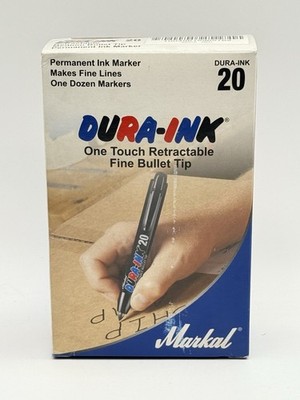 NEW (Box of 12) Markal 96576 Red Dura-Ink #20 Fine Bullet Tip Markers