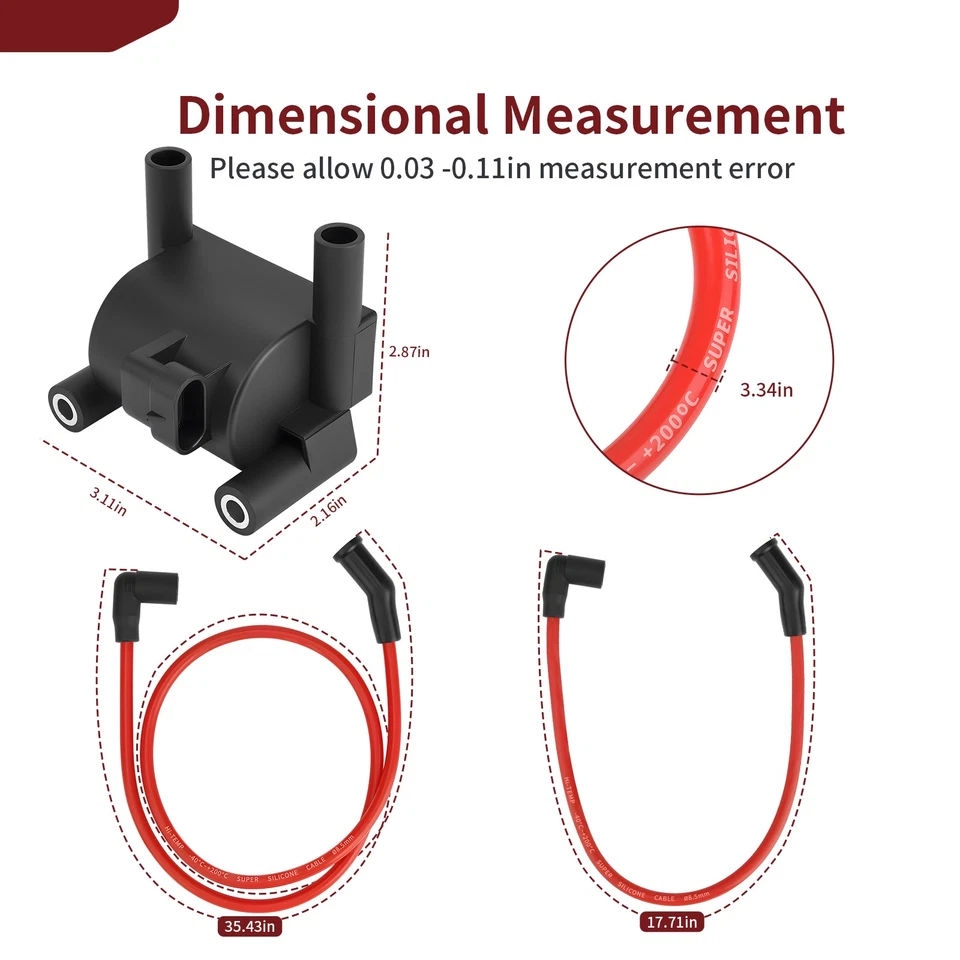 2007 2008 2009 para tren nocturno FXSTB bobina de encendido + cables con kit de tapa de bujía Foto 3 de 4