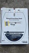 Kohler Round Front Toilet Seat White Plastic Quiet-Close ReadyLatch Hinge
